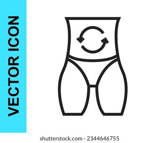 Black line Metabolism of human organism icon isolated on isolated on white background. Digestion, metabolic system and hormones concept.  Vector