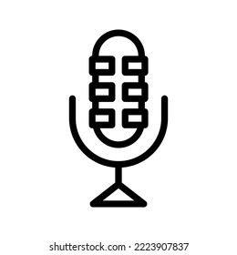 black line microphone simple icon