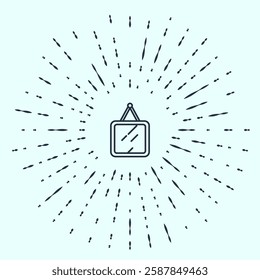 Black line Mirror icon isolated on grey background. Abstract circle random dots. Vector