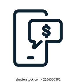 Design des Black Line Mobile Payment Icon