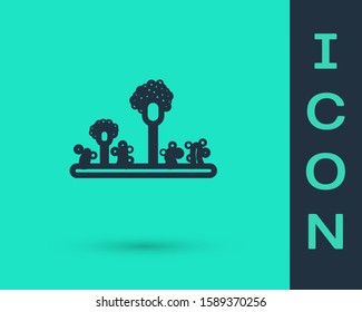 Black line Mold icon isolated on green background.  Vector Illustration