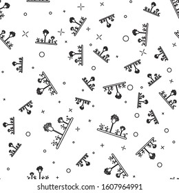 Black line Mold icon isolated seamless pattern on white background.  Vector Illustration