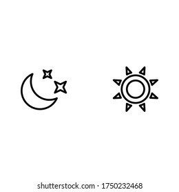 Black line moon and sun icon design