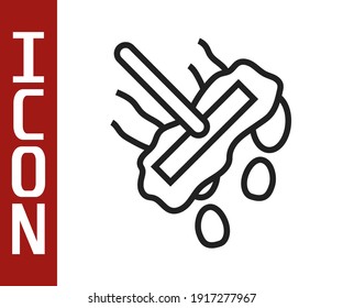 Icono de Mop de línea negra aislado en fondo blanco. El concepto de servicio de limpieza.  Vector