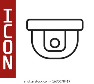 Black line Motion sensor icon isolated on white background.  Vector Illustration