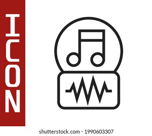 Black line Music note, tone icon isolated on white background.  Vector