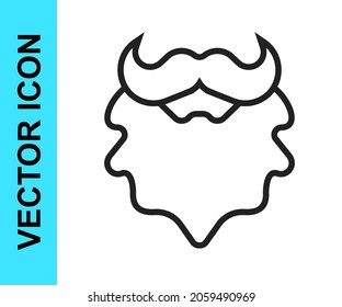 Schwarze Linie Mustache und Bart Symbol einzeln auf weißem Hintergrund. Barbershop-Symbol. Gesichtshaar-Stil.  Vektorgrafik