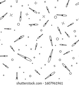 Black line Nail file icon isolated seamless pattern on white background. Manicure tool.  Vector Illustration