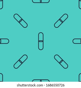 Icono de archivo Nail de línea negra aislado con un patrón transparente en fondo verde. Herramienta de manicura. Ilustración vectorial