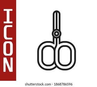 Schwarze Nagelschere schneiden Kosmetiksalon Symbol einzeln auf weißem Hintergrund. Kosmetische Schere für Maniküre.  Vektorgrafik