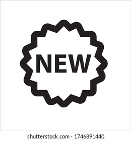 Black line new tag vector symbol design
