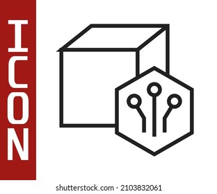 Schwarze Linie NFT Digital Kryptokunst Symbol einzeln auf weißem Hintergrund. Nicht fungibler Token.  Vektorgrafik