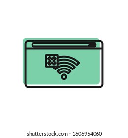 Black line No Internet connection icon isolated on white background. No wireless wifi or sign for remote internet access.  Vector Illustration