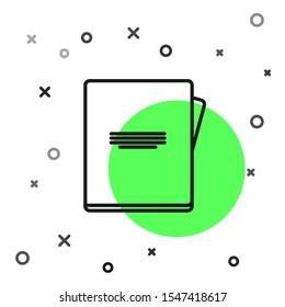 Black line Notebook icon isolated on white background. Spiral notepad icon. School notebook. Writing pad. Diary for school.  Vector Illustration