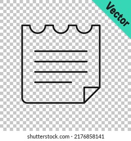 Black Line Notebook Icon Isolated On Transparent Background. Spiral Notepad Icon. School Notebook. Writing Pad. Diary For School.  Vector