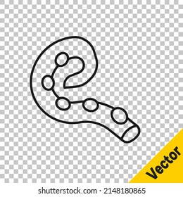 Black line Octopus of tentacle icon isolated on transparent background.  Vector