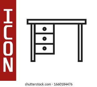 Schwarze Linie Büroschreibsymbol einzeln auf weißem Hintergrund. Vektorillustration-Illustration