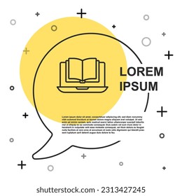 Black line Online class icon isolated on white background. Online education concept. Random dynamic shapes. Vector