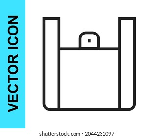 Black line Online ordering and fast food delivery icon isolated on white background.  Vector