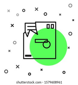 Black line Ordered envelope icon isolated on white background. Email message letter symbol.  Vector Illustration