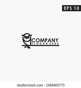 Black Line Owl Logo Design Vector Template. Modern Design. Vector Illustration