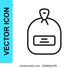 Paquete de línea negra lleno de semillas de un ícono de planta específico aislado en fondo blanco.  Vector