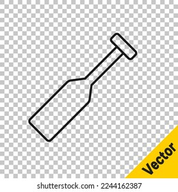 Black line Paddle icon isolated on transparent background. Paddle boat oars.  Vector