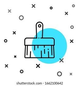 Black line Paint brush icon isolated on white background. Random dynamic shapes. Vector Illustration