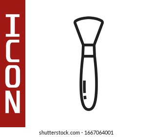 Black line Paint brush icon isolated on white background.  Vector Illustration