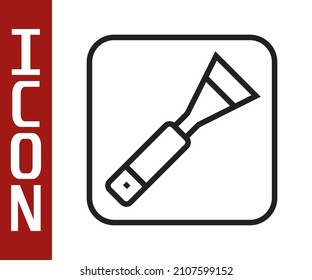 Black line Paint brush icon isolated on white background. For the artist or for archaeologists and cleaning during excavations.  Vector