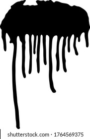 black line of paint drips and flows down