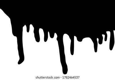 línea negra de goteo y flujos de pintura hacia abajo