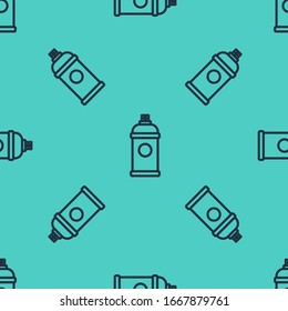 El spray de pintura en línea negra puede enmarcar un patrón aislado sin fisuras en el fondo verde. Ilustración vectorial