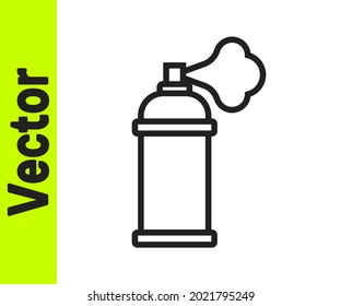 El spray de pintura de línea negra puede aislar el icono en el fondo blanco.  Vector