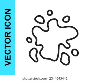 Black line Paint spray icon isolated on white background.  Vector