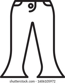 Black line Pants icon isolated on white background.  Vector Illustration