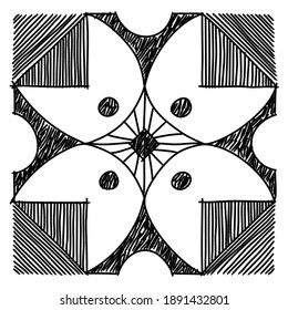 Black line pattern, concept and idea for design 