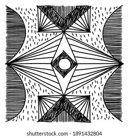 Black line pattern, concept and idea for design 