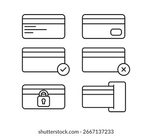 Black line payment card set.