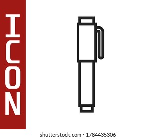 Schwarze Linie Pen Symbol einzeln auf weißem Hintergrund.  Vektorgrafik