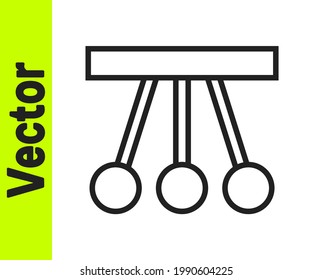 Schwarze Linie Pendulum Symbol einzeln auf weißem Hintergrund. Wiege der Newtonschen.  Vektorgrafik