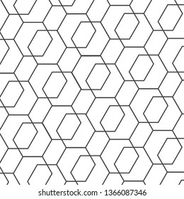 black line pentagon pattern with white background-vector