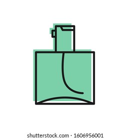 Black line Perfume icon isolated on white background.  Vector Illustration