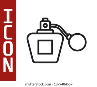 Black line Perfume icon isolated on white background.  Vector