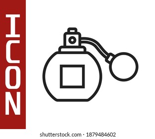 Black line Perfume icon isolated on white background.  Vector