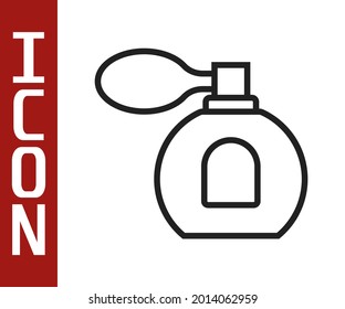 Black line Perfume icon isolated on white background.  Vector