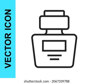 Black line Perfume icon isolated on white background.  Vector