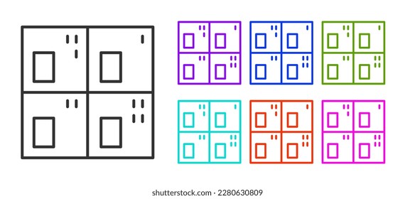 Black line Periodic table of the elements icon isolated on white background. Set icons colorful. Vector