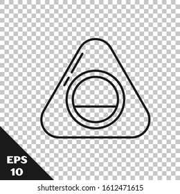 Black line Pet bed icon isolated on transparent background.  Vector Illustration
