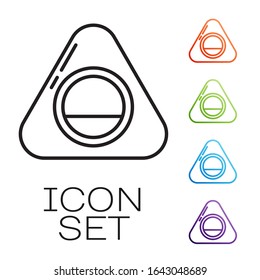 Black line Pet bed icon isolated on white background. Set icons colorful. Vector Illustration